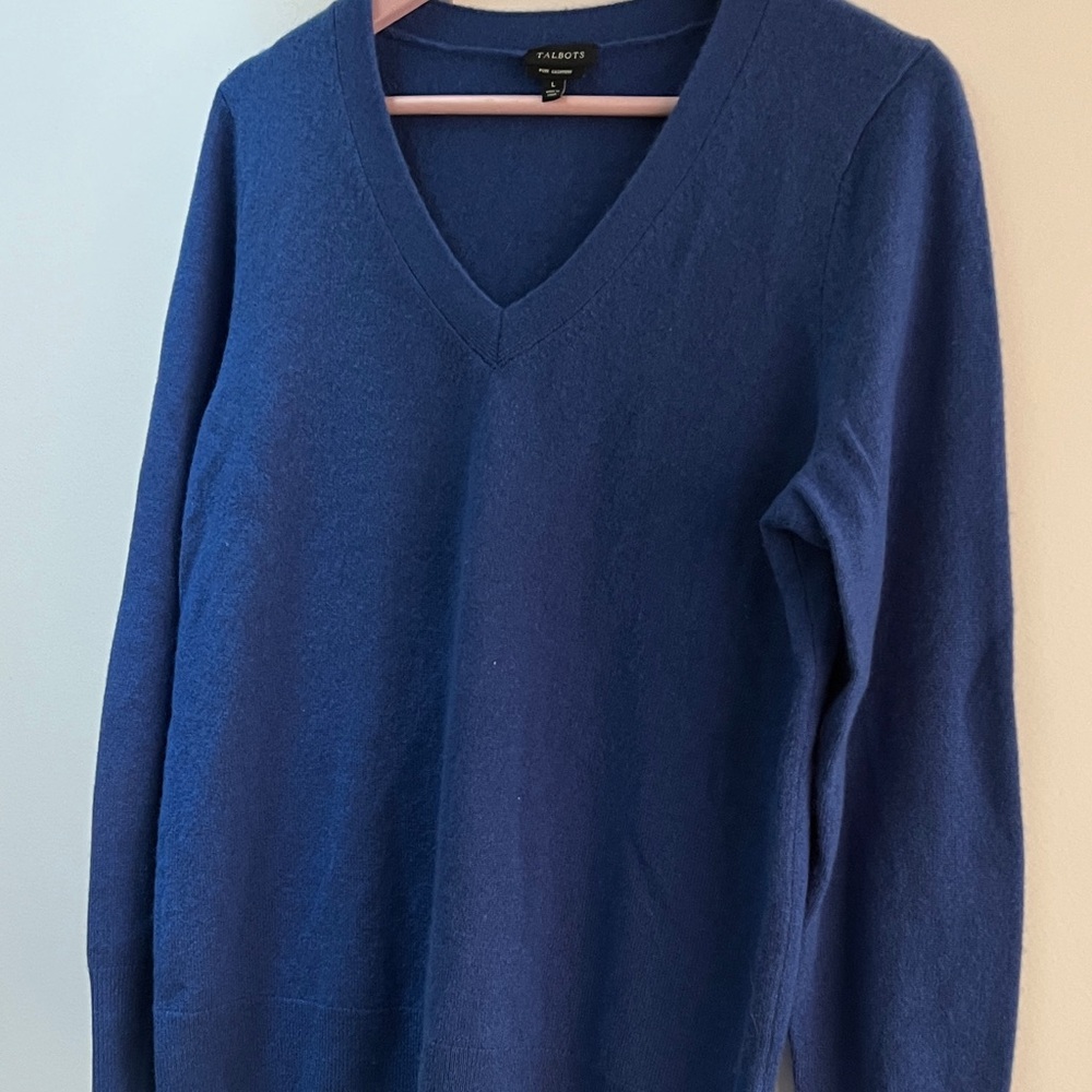 Talbots Deep Blue V-Neck Sweater for Women